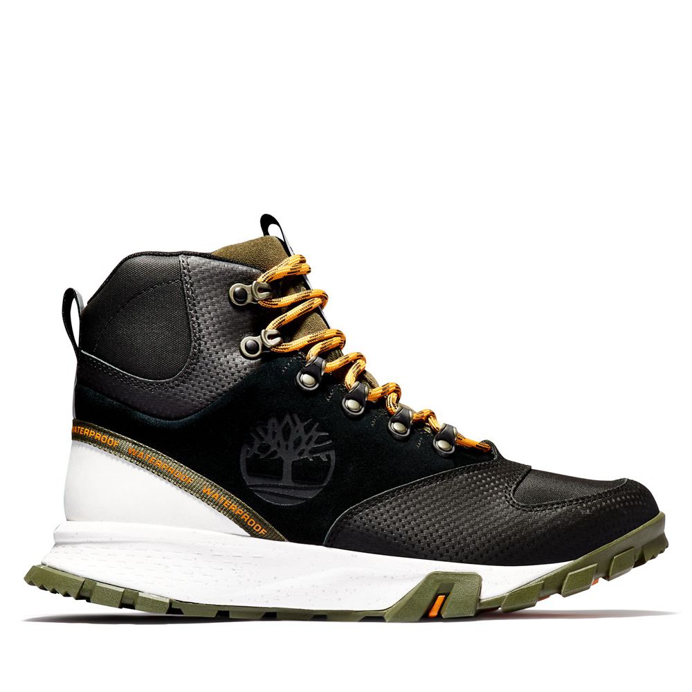 Bocanci De Drumeție Timberland Barbati Negrii/Masline Verzi - Garrison Trail Waterproof Inalti - Rom